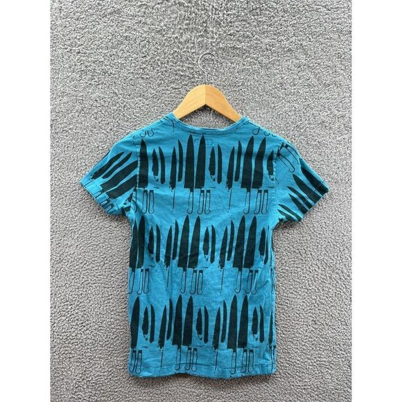 Andy Warhol Blue Knifes All Over Print Youth XL T-Shirt - Picture 2 of 3